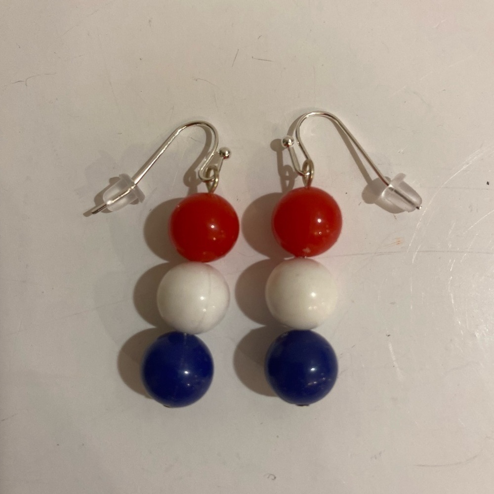 Bead Dangle Earrings Ready for Independence Day (JH)